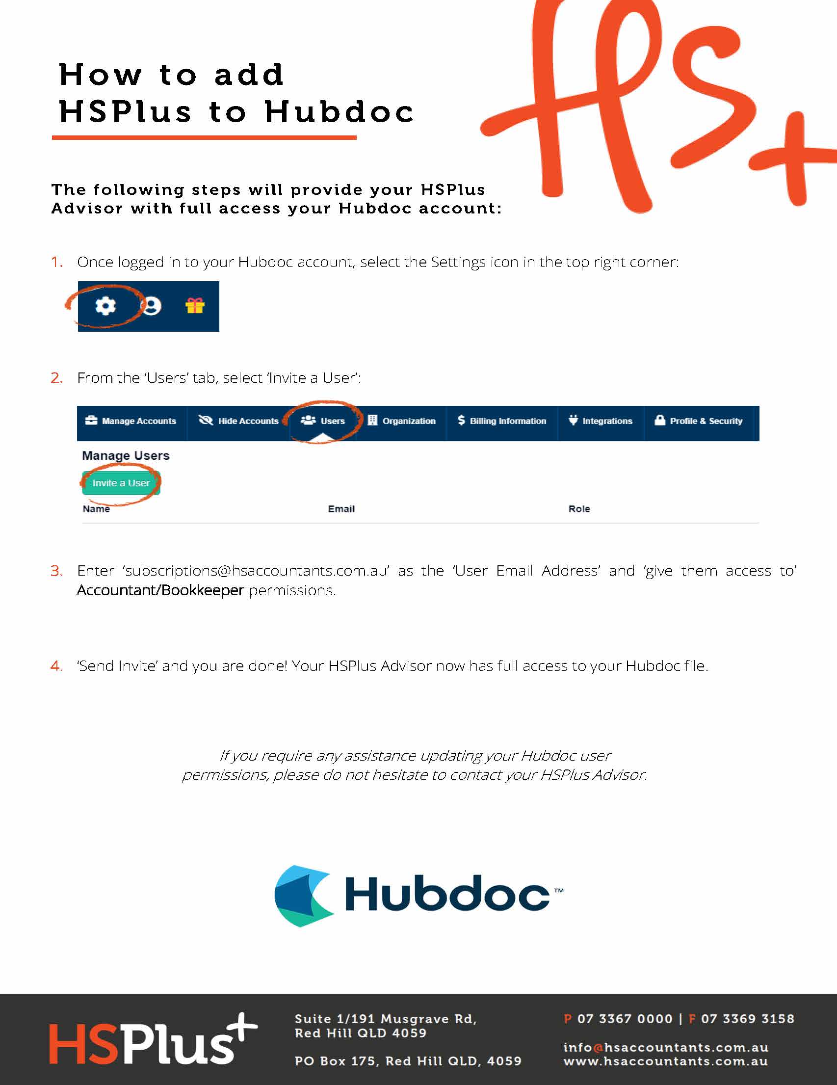 How to add HSPlus to Hubdoc